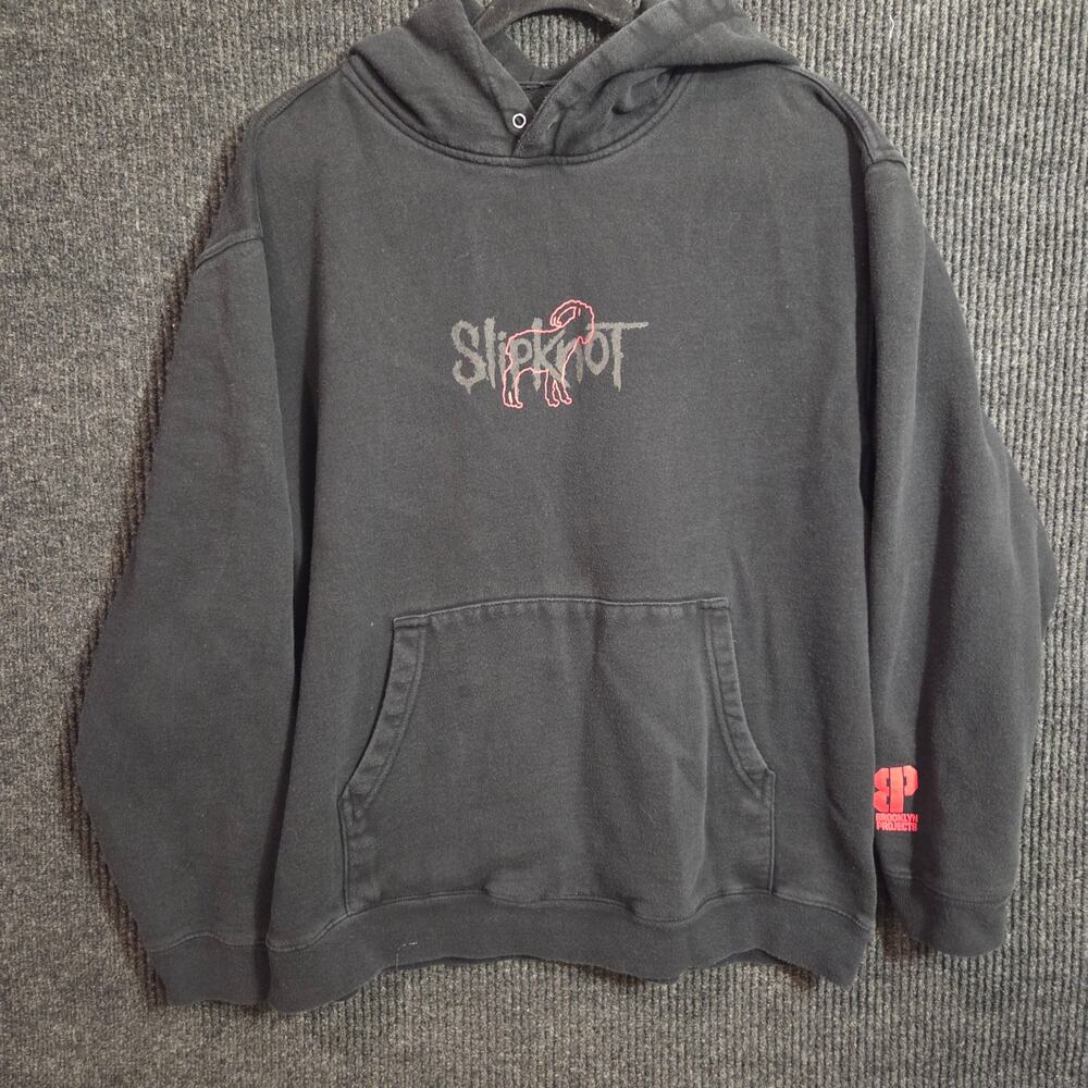 Slipknot Brooklyn Projects Hoodie Men's Large Black Red Goat Logo Sweater